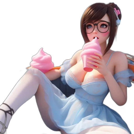 dress, bottle, food, staff, concept art, 3d render, fantasy art, anime transparent PNG cut-out