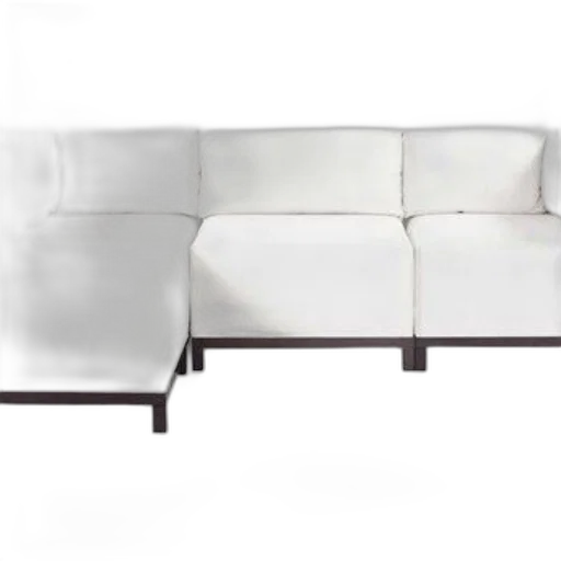 furniture, 3d render, photorealistic, monochrome, earth tones, modern, sectional, sofa transparent PNG cut-out