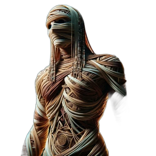 dress, creature, mask, hair, concept art, fantasy art, 3d render, cyberpunk transparent PNG cut-out