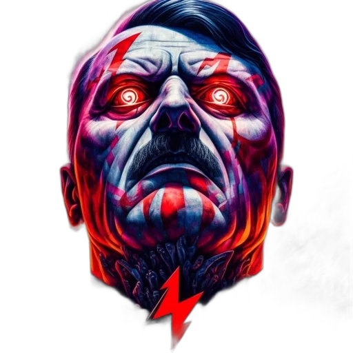 face, mask, comic book art, concept art, cyberpunk, pixel art, red, neon transparent PNG cut-out