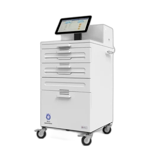 robot, modern, white, medical, device, multiple, drawers, compartments transparent PNG cut-out