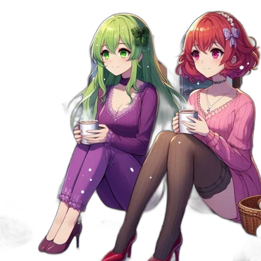 dress, anime, pixel art, concept art, vaporwave, fire, neon lights, green transparent PNG cut-out