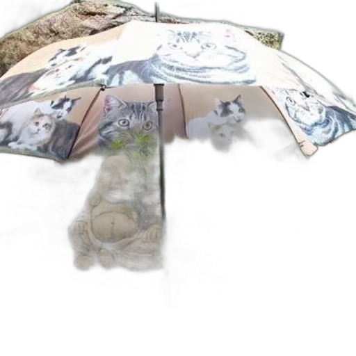 umbrella, jacket, dress, photorealistic, concept art, 3d render, whimsical, garden transparent PNG cut-out