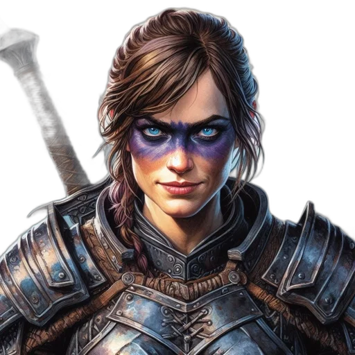 face, sword, weapon, fantasy art, concept art, comic book art, photorealistic, image transparent PNG cut-out