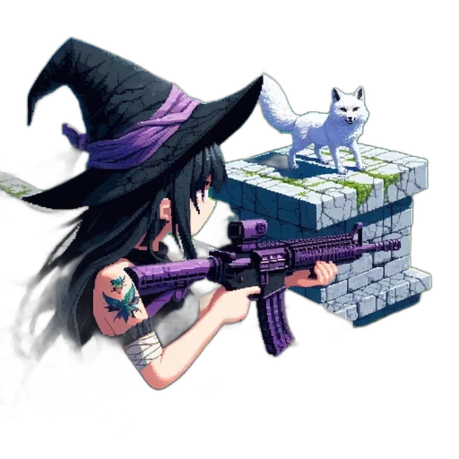 weapon, concept art, pixel art, fantasy art, cyberpunk, pixelated, character, possibly transparent PNG cut-out