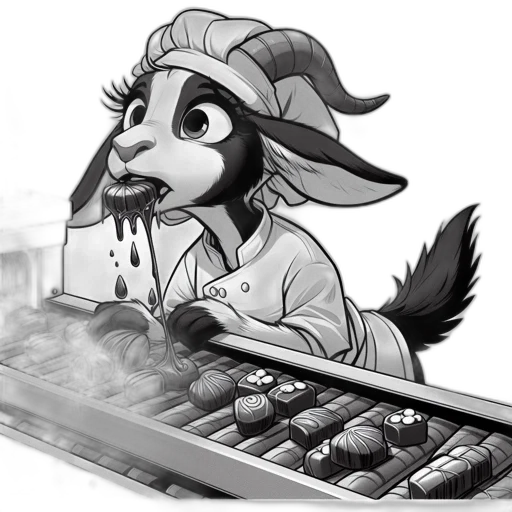 cartoon, concept art, fantasy art, pixel art, anthropomorphic, goat, wearing, chef transparent PNG cut-out