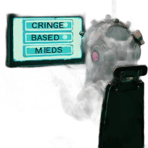 mask, robot, weapon, staff, cyberpunk, concept art, vaporwave, 3d render transparent PNG cut-out