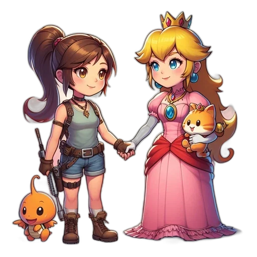 crown, staff, weapon, dress, concept art, pixel art, fantasy art, watercolor transparent PNG cut-out