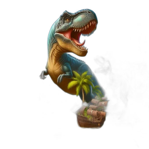 dragon, creature, staff, concept art, fantasy art, pixel art, 3d render, t-rex transparent PNG cut-out
