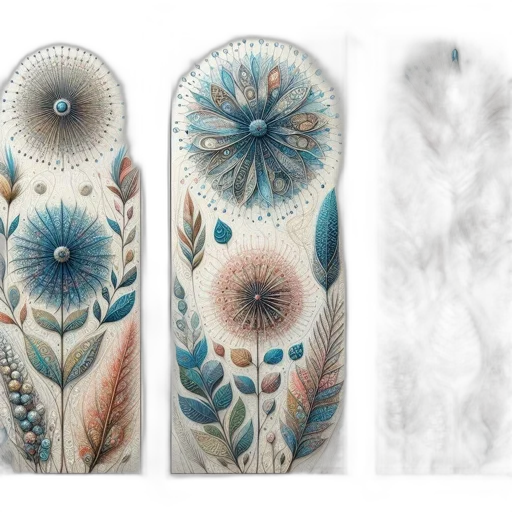 photorealistic, fantasy art, image, showcases, three, vertical, panels, each transparent PNG cut-out