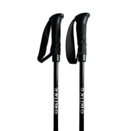 staff, weapon, pair, black, ski, poles, white, logo transparent PNG cut-out