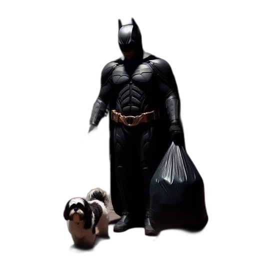 animal, mask, concept art, comic book art, 3d render, batman-costumed, figure, wooden transparent PNG cut-out