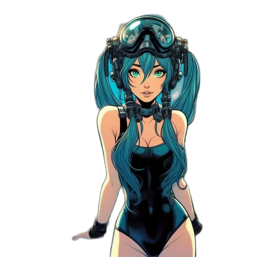 dress, staff, mask, anime, concept art, cartoon, pixel art, blue transparent PNG cut-out