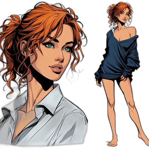 comic book art, concept art, cartoon, fantasy art, earth tones, illustration, depicts, woman transparent PNG cut-out