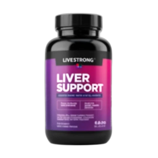 bottle, livestrong, liver, support, supplement, purple, label, black transparent PNG cut-out
