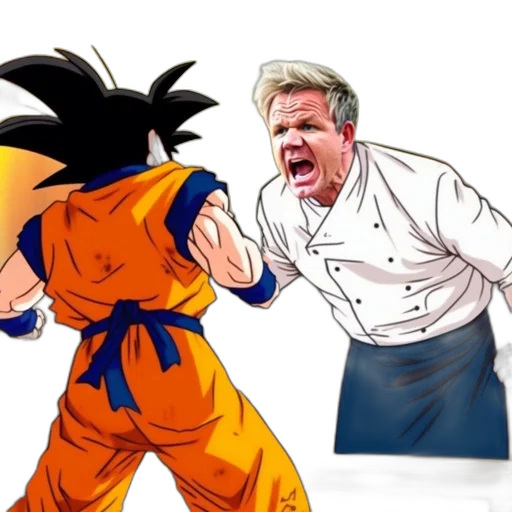 food, concept art, cartoon, comic book art, fire, animated, goku, figure transparent PNG cut-out