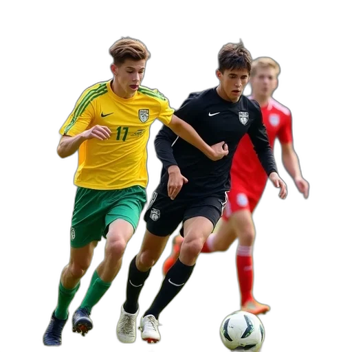 first, image, shows, group, young, men, playing, soccer transparent PNG cut-out