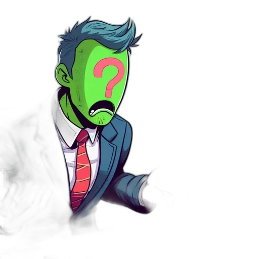 mask, face, creature, jacket, concept art, pixel art, cartoon, comic book art transparent PNG cut-out