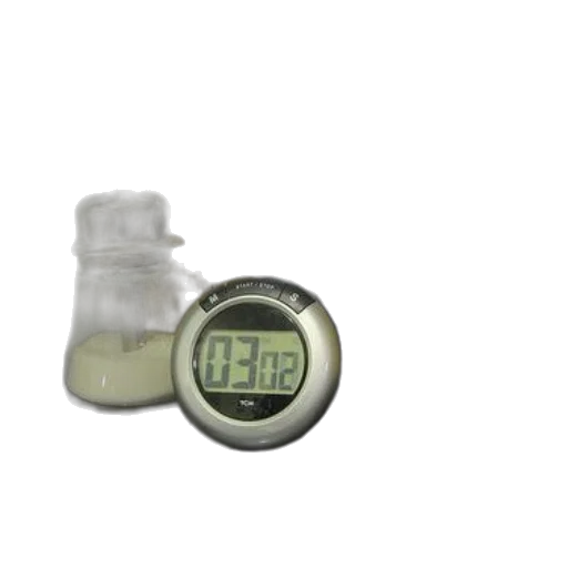 bottle, food, digital, clock, reads, tray, various, tea-related transparent PNG cut-out