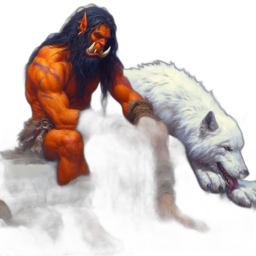 animal, concept art, fantasy art, comic book art, photorealistic, orc-like, creature, wolf transparent PNG cut-out