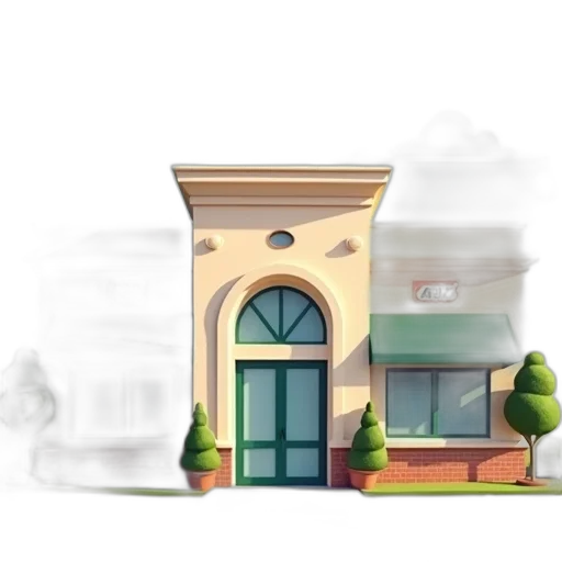 building, furniture, 3d render, concept art, photorealistic, watercolor, fog, city street transparent PNG cut-out