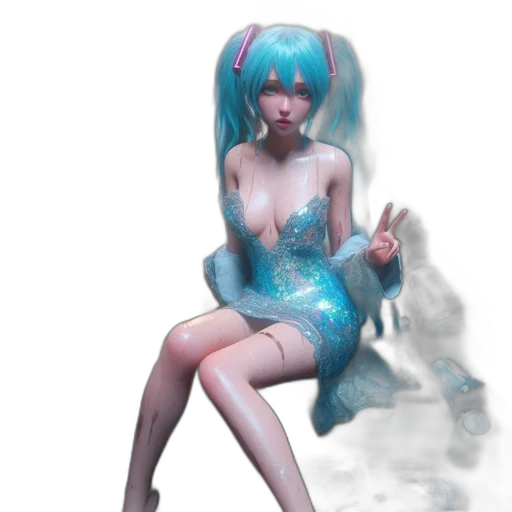 dress, robot, staff, concept art, fantasy art, 3d render, pixel art, outer space transparent PNG cut-out