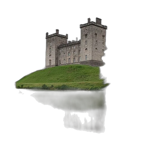 crown, building, sword, photorealistic transparent PNG cut-out