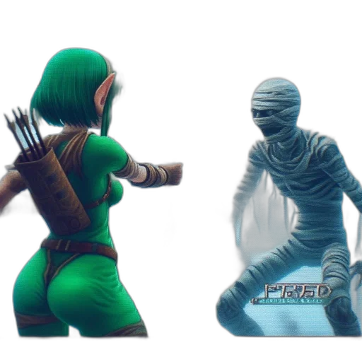 concept art, 3d render, fantasy art, comic book art, green, video, game, screenshot transparent PNG cut-out