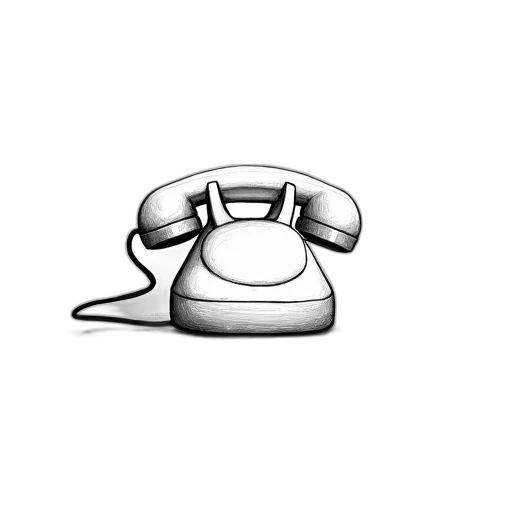 staff, photorealistic, 3d render, simple, black, white, drawing, telephone transparent PNG cut-out