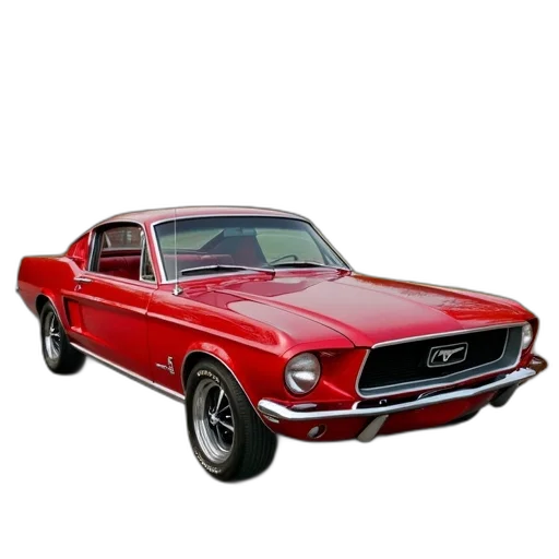 car, animal, photorealistic, 3d render, red, mustang, pickup, telefor transparent PNG cut-out