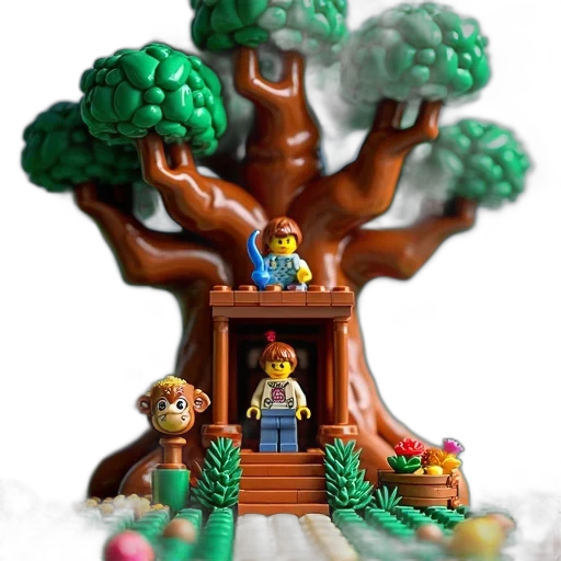 tree, furniture, crown, 3d render, concept art, pixel art, forest, fog transparent PNG cut-out