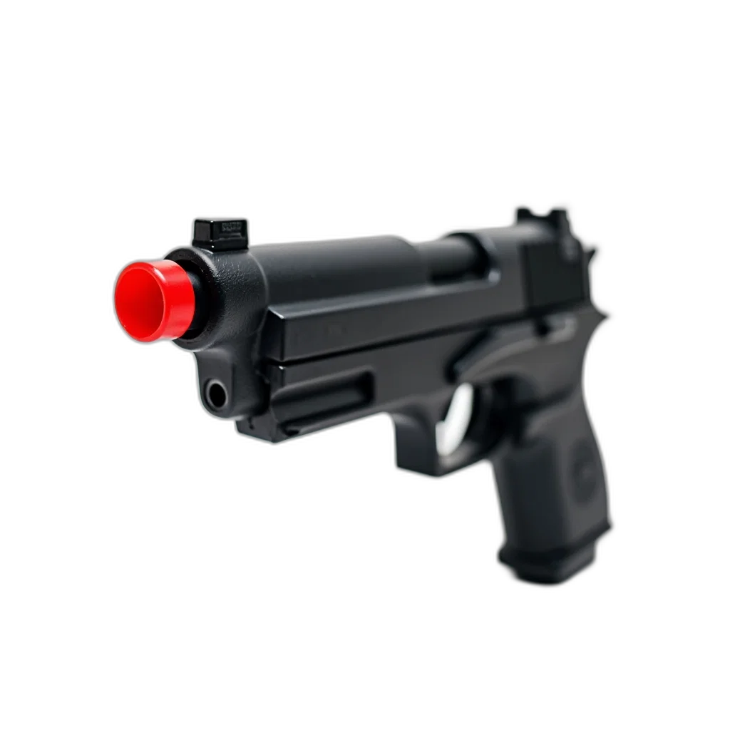weapon, staff, 3d render, photorealistic, black, toy, gun, red transparent PNG cut-out