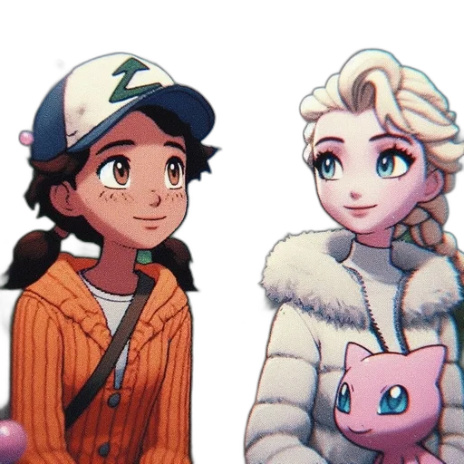 hat, pixel art, concept art, anime, cartoon, snow, pastel, colorful transparent PNG cut-out