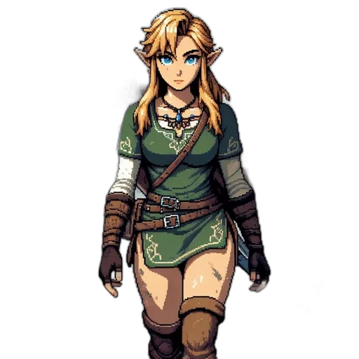 staff, dress, mask, weapon, pixel art, concept art, fantasy art, comic book art transparent PNG cut-out