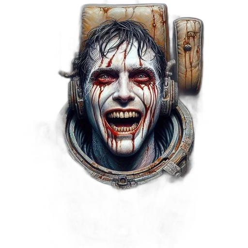 face, mask, creature, concept art, comic book art, photorealistic, fantasy art, terrifying transparent PNG cut-out