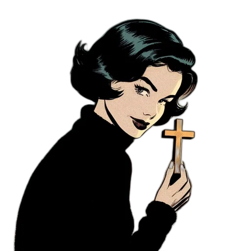 jewelry, staff, comic book art, cartoon, pixel art, concept art, woman, short transparent PNG cut-out