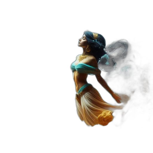 dress, concept art, fantasy art, photorealistic, 3d render, underwater, golden, blue transparent PNG cut-out
