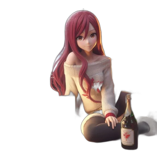 bottle, robot, weapon, 3d render, concept art, pixel art, anime, fire transparent PNG cut-out