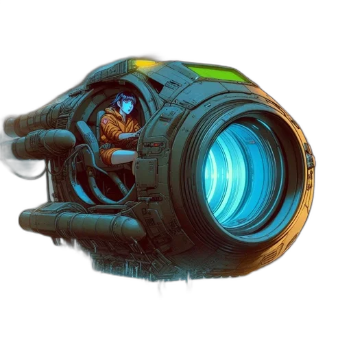 weapon, mask, robot, hat, concept art, 3d render, cyberpunk, fantasy art transparent PNG cut-out