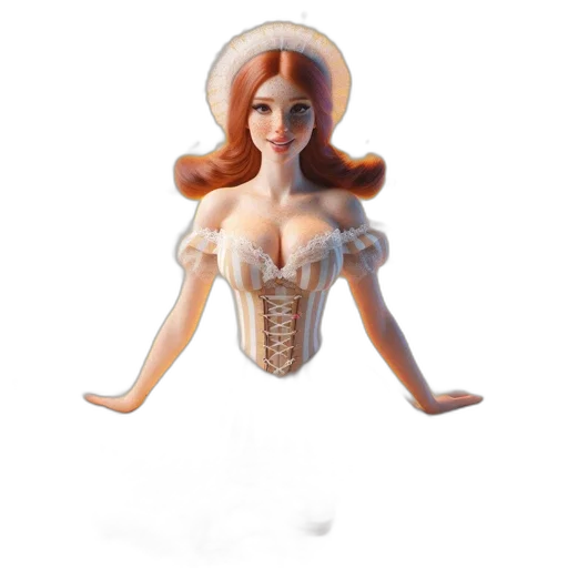 dress, jewelry, hair, crown, 3d render, concept art, 3d-animated, female transparent PNG cut-out