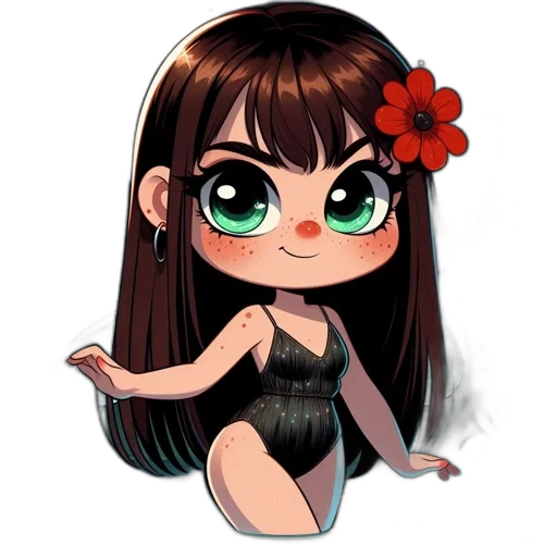 dress, cartoon, anime, pixel art, concept art, animated, chibi, character transparent PNG cut-out