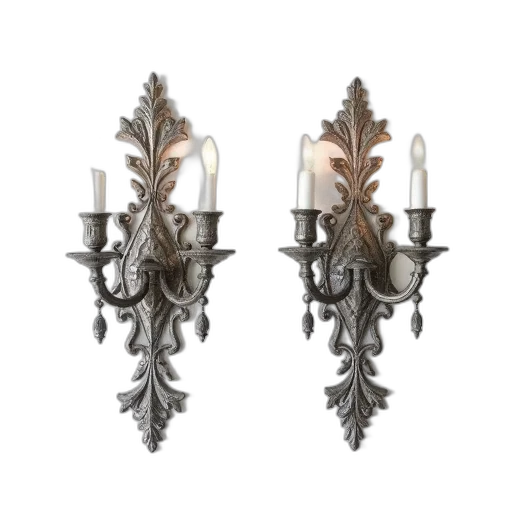crown, jewelry, furniture, 3d render, pair, ornate, silver-colored, wall transparent PNG cut-out