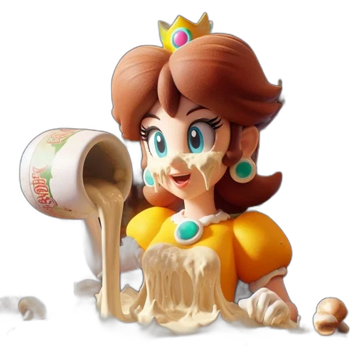 food, crown, dress, jewelry, 3d render, concept art, cartoon, pixel art transparent PNG cut-out