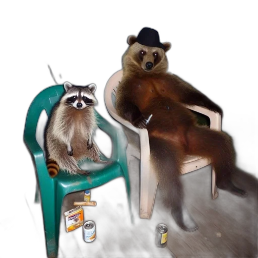furniture, hat, animal, concept art, photorealistic, oil painting, forest, outer space transparent PNG cut-out