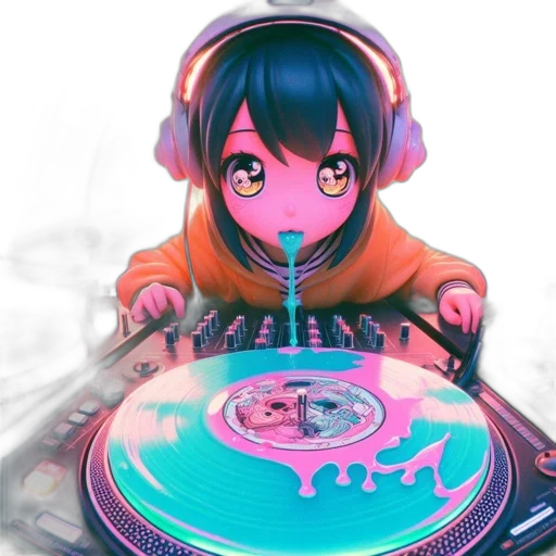anime, vaporwave, cyberpunk, cartoon, neon lights, neon, colorful, pastel transparent PNG cut-out