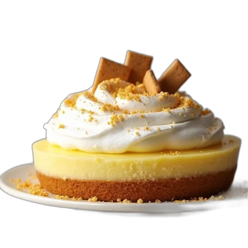 food, crown, 3d render, golden, lemon, meringue, pie, whipped transparent PNG cut-out