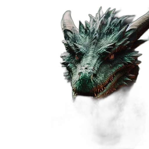 dragon, mask, creature, animal, fantasy art, concept art, photorealistic, 3d render transparent PNG cut-out