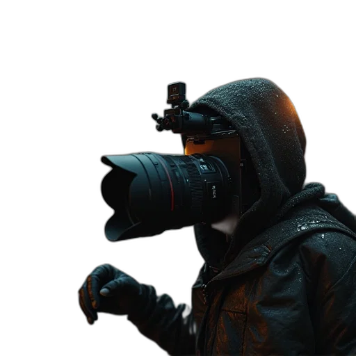 jacket, weapon, staff, mask transparent PNG cut-out