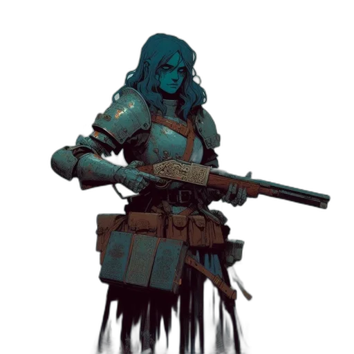 weapon, staff, robot, concept art, cyberpunk, pixel art, fantasy art, blue transparent PNG cut-out
