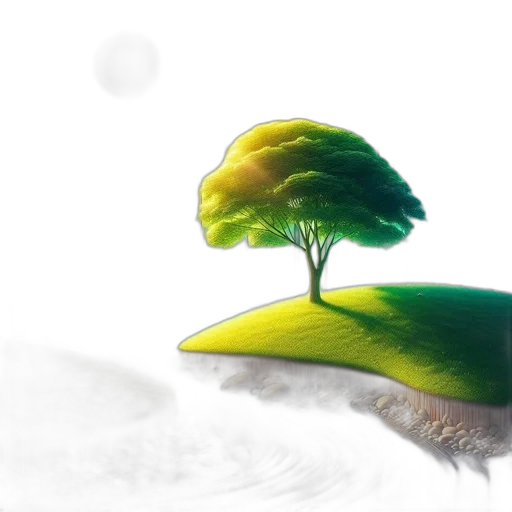 tree, umbrella, hat, furniture, 3d render, photorealistic, concept art, fantasy art transparent PNG cut-out